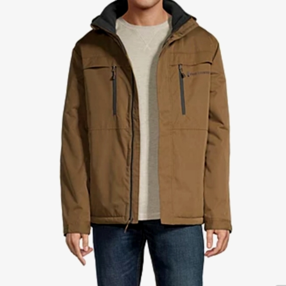 Free Country Mens Midweight Ski Jacket, Size Small, Color Brown